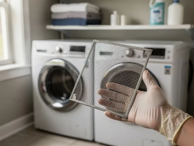 Hull Dryer Vent Cleaning specialist performing detailed lint trap cleaning service in Hull